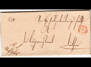 Bayern 1837, roter Fingerhut Stpl. FRANKENTHAL auf Brief n. Dürkheim