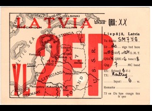 Lettland, Liepaia, 1931 gebr. Radio-Funk Karte 