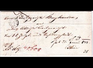 Bayern 1844, Fingerhut Stpl. BURGHAUSEN auf Brief n. Österreich
