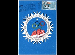 Italien 1956, 10 C. Olympiade auf attraktiver Maximumkarte