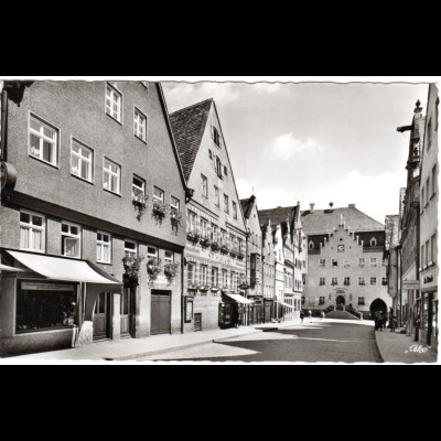Donauwörth, Reichstr. m. Café Engel, Sattler Ruf u. Gärtner Graf, ungebr. sw-AK