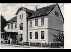 Gruss aus Augustenburg, heute Dänemark, 1908 gebr. sw-AK