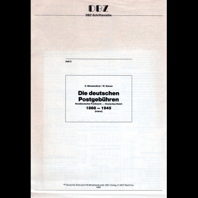 Mensendieck, Steven, Die deutschen Postgebühren 1868-1945. NDP-DR