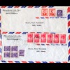 Philippinen 1950/53, 4 Luftpost Briefe nach Norwegen inkl MeF 9x50 C. Lions Club