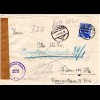 SBZ 1948, 50 Pf. auf Zensur Brief v. Chemnitz n. Österreich. Rücks. rot PLZ-R3