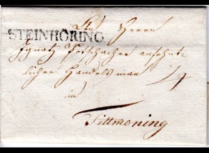 Bayern 1828, L1 STEINHÖRING klar auf Brief n. Tittmoning