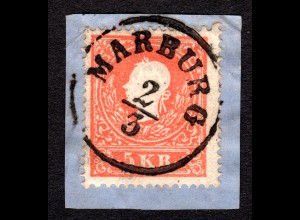 Österreich, Briefstück m. 5 Kr. u. klarem K1 MARURG