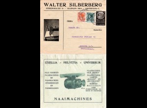 NL 1933, 3 Marken auf illustriertem Firmen Reklame Brief v. Amsterdam