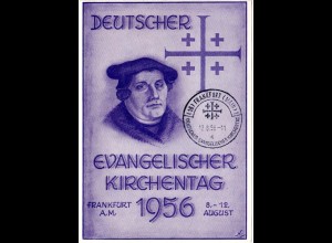 Frankfurt, Evangelischer Kirchentag 1956, Ereigniskarte m. entspr. Sonderstempel
