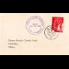 Norwegen 1951, 25 öre auf 1st Polar Airmail Karte v. Oslo n. Alaska