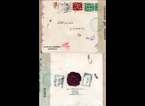 NL 1942, 3 Marken auf WW II Zensur Brief v. Arnhem n. Italien