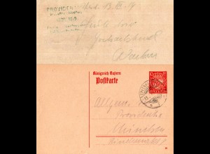 Bayern 1919, 10 Pf. Ganzsache v. Weil m. Steg Stpl. EPPENHAUSEN