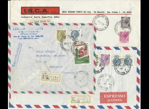 Italien, 3 Einschreiben Briefe nach Marokko, 1x Express. Destination! #s64