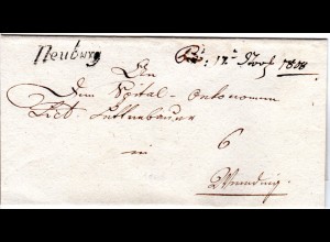 Bayern 1808, Schreibschrift-L1 Neuburg auf Porto Brief nach Wemding