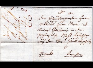 Bayern 1779, früher Franko Brief v. HOHENFURCH im Pfaffenwinkel n. Kempten