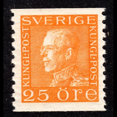 Schweden 186 II WA I**, postfrische 25 öre Gustav V. weisses Papier