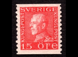 Schweden 179 I WA **, postfrische 15 öre Gustav V. 2seitig gezähnt
