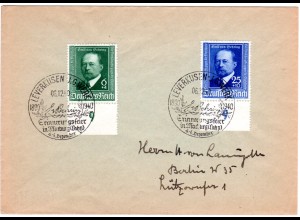 DR 1940, v. Behring 50 J. Diphterie, beide Werte auf Brief m. Leverkusen SoStpl.