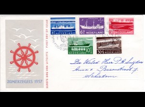 NL 1957, Schiffe kpl. auf FDC