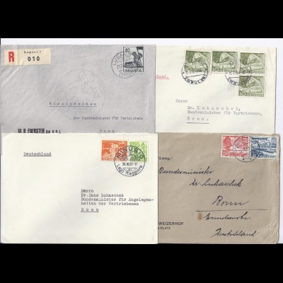 Schweiz 1951/53, 4 Briefe an BRD Minister f. Vertriebene, Dr. Lukaschek. #186