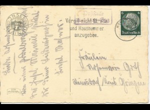DR 1941, Landpost Stpl. Poststelle Konstanz Egg auf Karte m. 6 Pf. #906