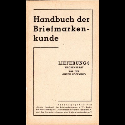 Kirchenstaat, Neues Handbuch lose Seiten 190-263 (3. Lieferung) komplett.