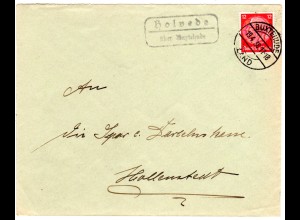 DR 1938, HOLVEDE über Buxtehude, Landpost Stpl. auf Brief m. 12 Pf.