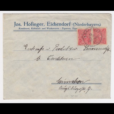 DR 1922, Bahnpost Stpl. Arnst. Land-1 auf Firmen Brief v. Eichendorf. #2005