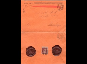 Bayern 1911, EF 50 Pfg. Type I rücks. auf Wert Brief v. HEGGE