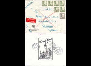 Schweden 1952, 6x10+20 öre auf Hotel Express Brief v. Stockholm n. Deutschland