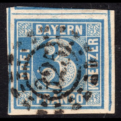 Bayern 2 II, riesenrandige 3 Kr. m. zentr. oMR 325 München.