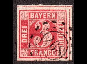 Bayern, oMR 268 LANDSBERG klar auf sehr breitrandiger 3 Kr.