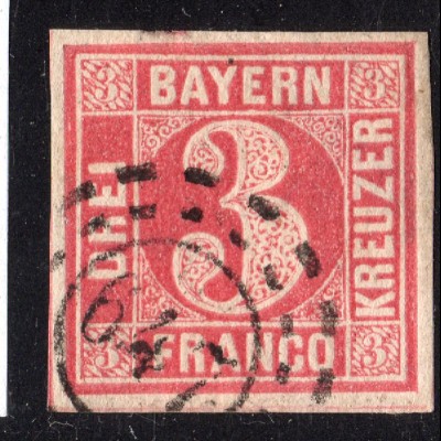 Bayern, oMR 647 BERGEN klar auf breitrandiger 3 Kr.
