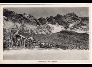 Eibsee Hotel m. Zugspitze, 1916 v. OBERGRAINAU gebr. sw-AK