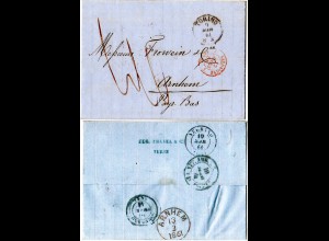 Italien Sardinien März 1861, später Porto Brief v. TORINO i.d. NL