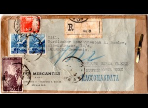Italien 1949, 4+Paar 15+50 L. auf eingeschriebenem Muster ohne Wert v. MILANO
