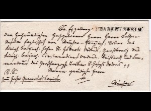 Bayern 1844, L1 FRABERTSHEIM auf Bischofs Brief an Lothar Anselm, München