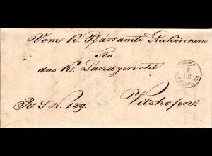 Bayern 1870, Zier-K1 Vilshofen auf Brief v. Aukirchen n. Vilshofen.