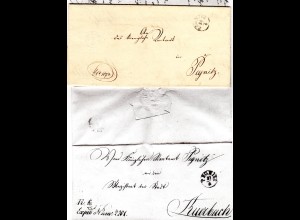 Bayern 1849, Fingerhut Stpl. PEGNITZ auf Orts Brief. Doppelt verwendeter Brief 