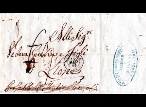 Italien Sizilien 1846, Brief v. Messina über Marseille forwarding agent n. Lyon