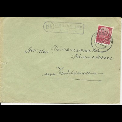 BRD 1956, Landpost Stpl. Dillishausen über Buchloe auf Brief m. 20 Pf. #102