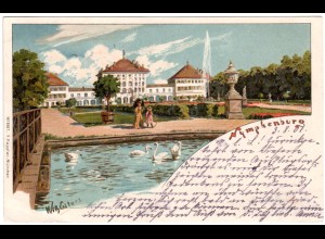 München, Nymphenburg, 1901 gebr. Litho-AK