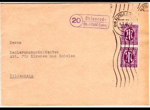 1946, Landpost Stpl. 20 OHLENRODE üb. Alfeld klar auf Brief m. Paar 12 Pf.