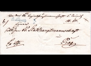 Österreich 1850, Böhmen Schreibschrift-L1 B.Teinitz auf Brief n. Prag