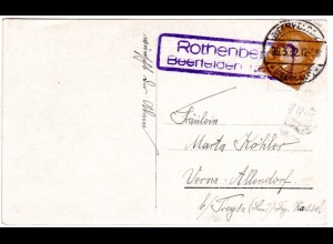DR 1932, ROTHENBERG Beerfelden i. OW, Landpost Stpl. auf Karte m. 3 Pf.