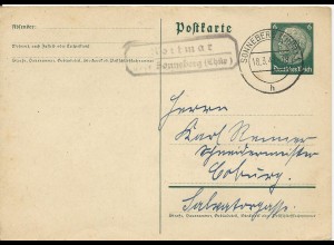 DR 1941, Landpost Stpl. Rottmar über Sonneberg (Thür.) auf Ganzsache. #2310