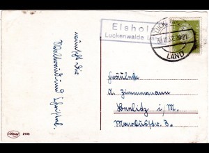 DR 1932, ELSHOLZ Luckenwalde Land, Landpost Stpl. auf Karte m. 6 Pfg.