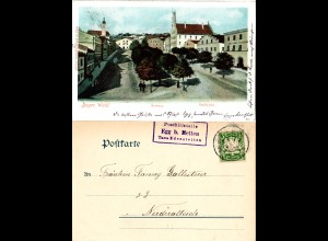 Bayern 1904, Posthilfstelle EGG b. METTEN Taxe Edenstetten auf Grafenau-AK