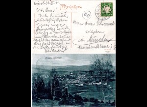 Bayern 1910, Reservestempel ZWIESEL 1 R auf sw-AK