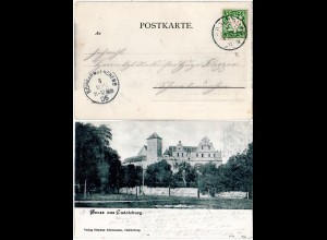 Bayern 1905, Reservestempel CADOLZBURG R auf Gruss aus sw-AK m. 5 Pf.